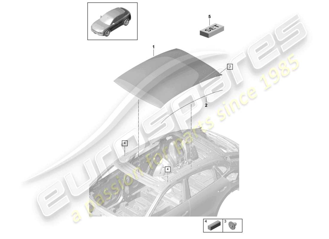 a part diagram from the porsche 2018 (cayenne e3 9ya/9yb) parts catalogue