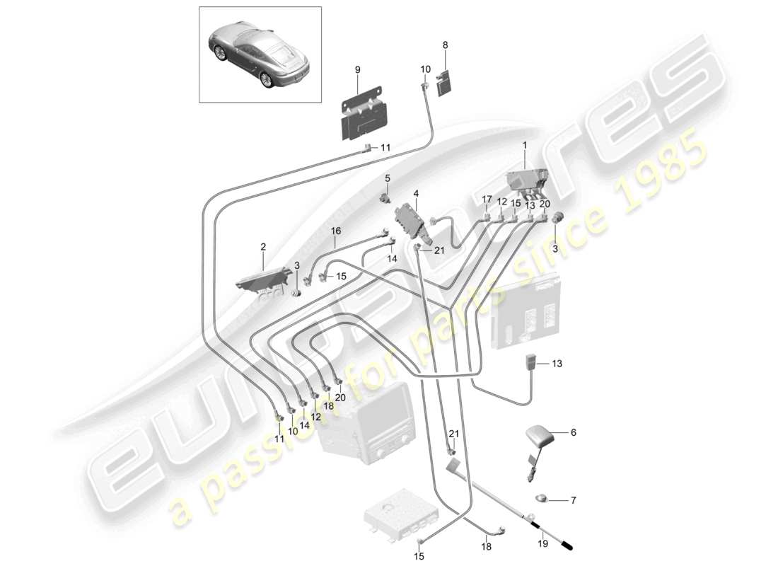 a part diagram from the porsche 2015 (981 cayman) parts catalogue