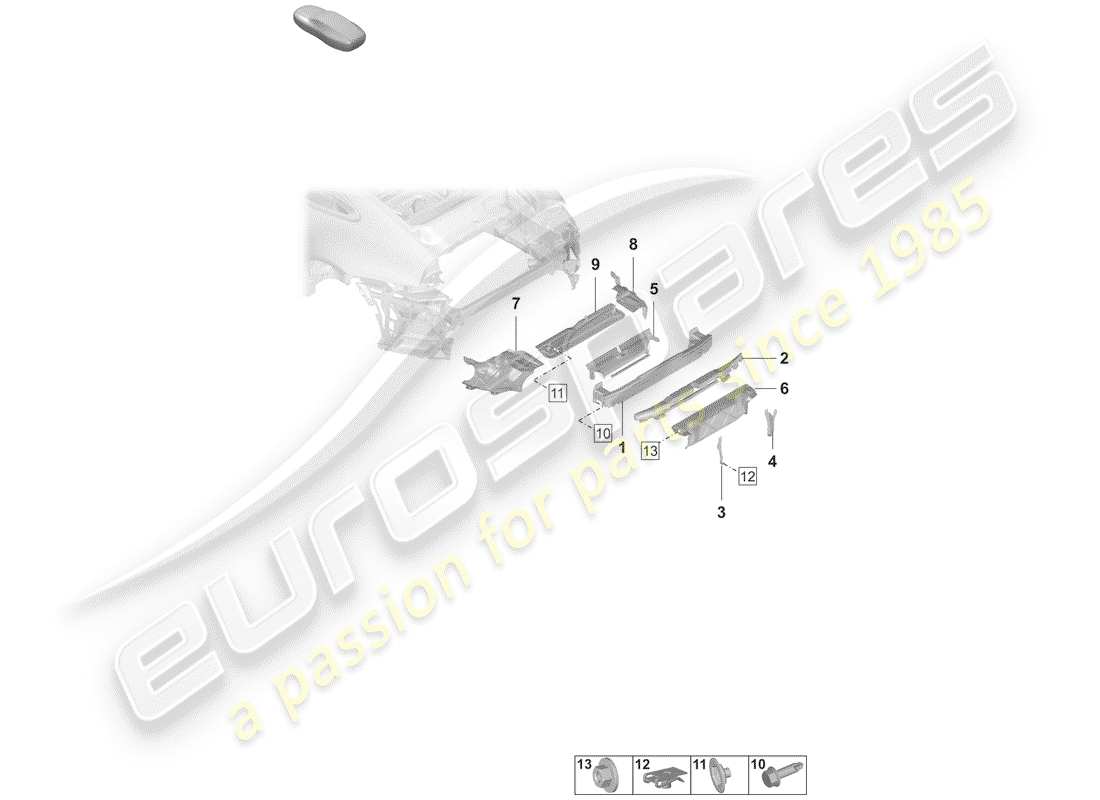 a part diagram from the porsche 2020 (992-1) parts catalogue