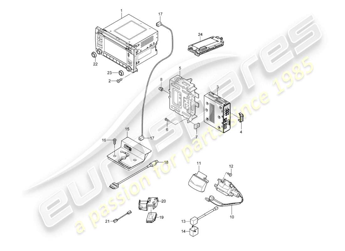 a part diagram from the porsche 2010 (cayenne e1 9pa) parts catalogue