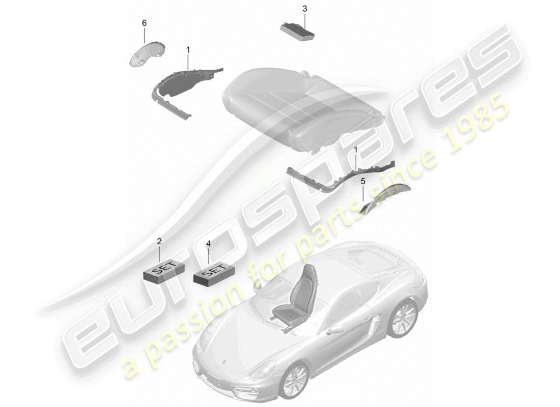 a part diagram from the porsche 2015 (981 cayman) parts catalogue
