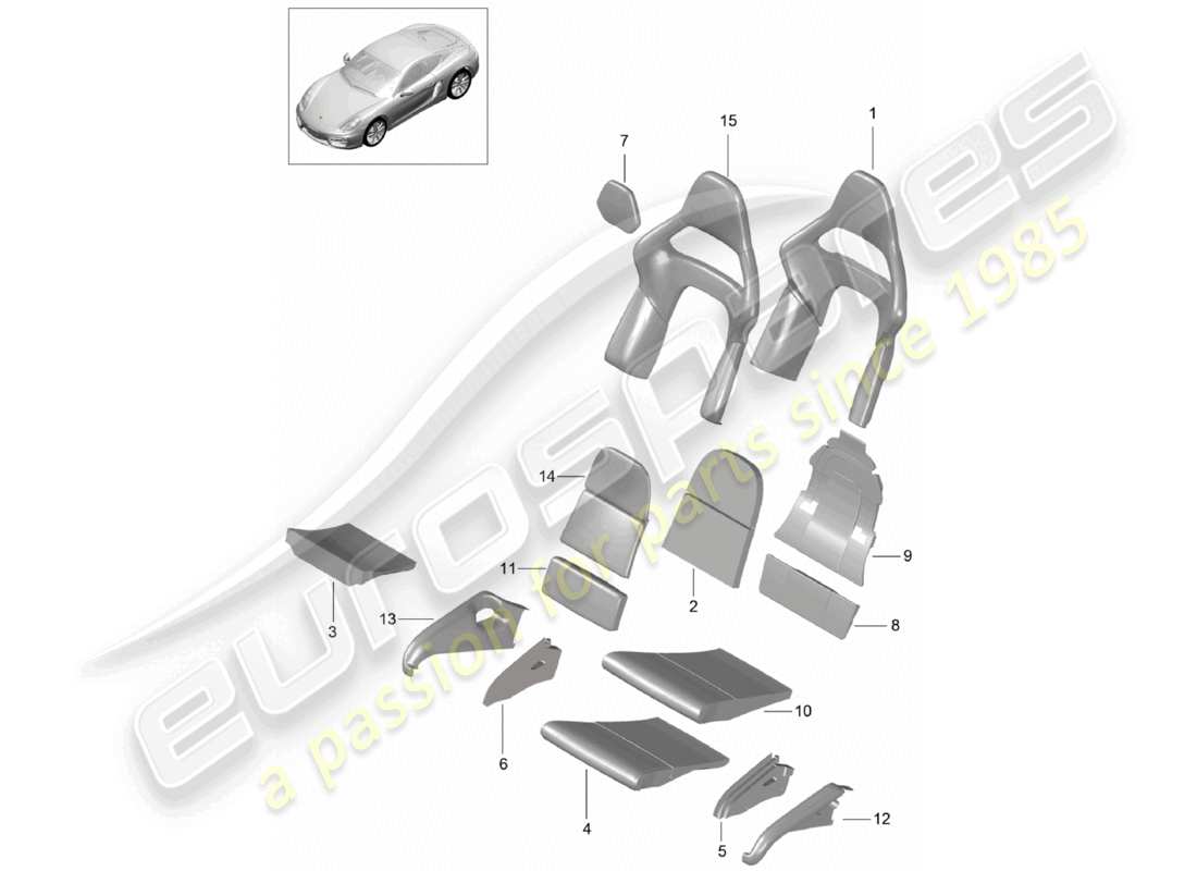 a part diagram from the porsche cayman parts catalogue
