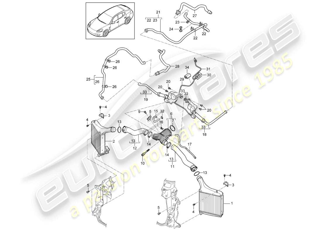 a part diagram from the porsche 2010 (panamera 970) parts catalogue