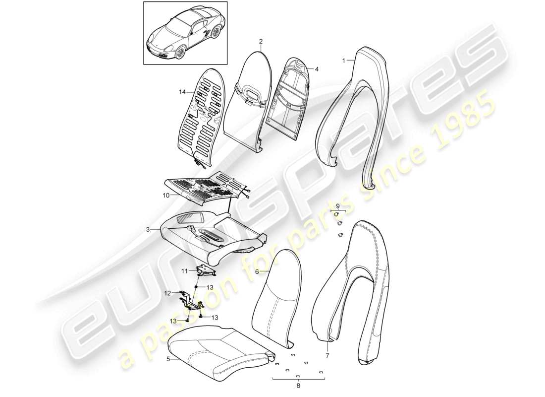 a part diagram from the porsche cayman parts catalogue