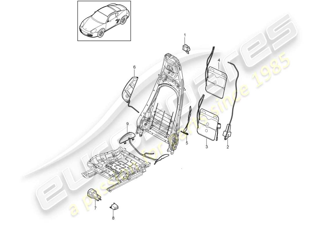 a part diagram from the porsche cayman parts catalogue