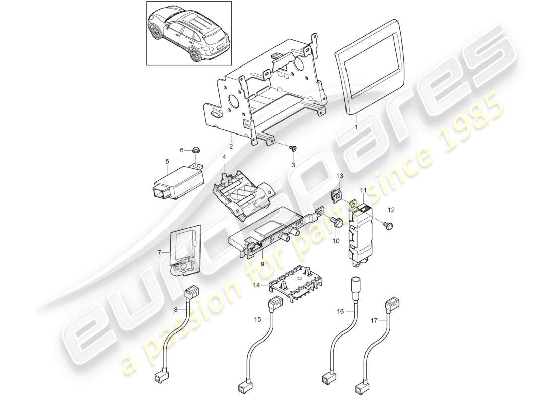 a part diagram from the porsche 2018 (cayenne e2 92a) parts catalogue