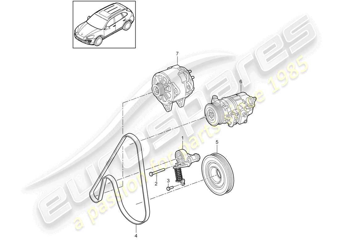 a part diagram from the porsche 2017 (cayenne e2 92a) parts catalogue