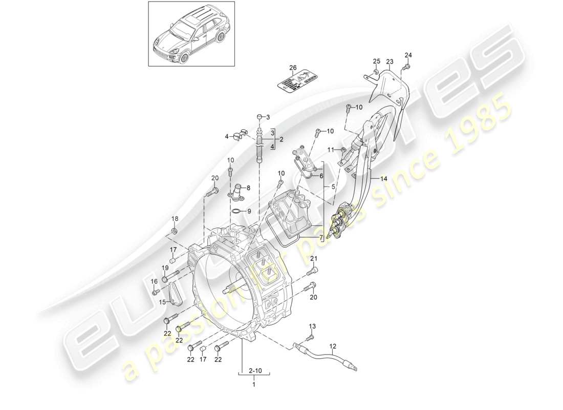 a part diagram from the porsche cayenne parts catalogue