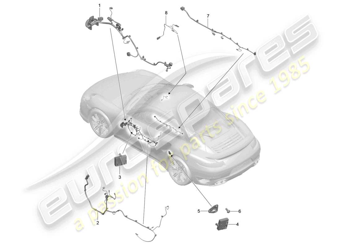 a part diagram from the porsche 991 parts catalogue