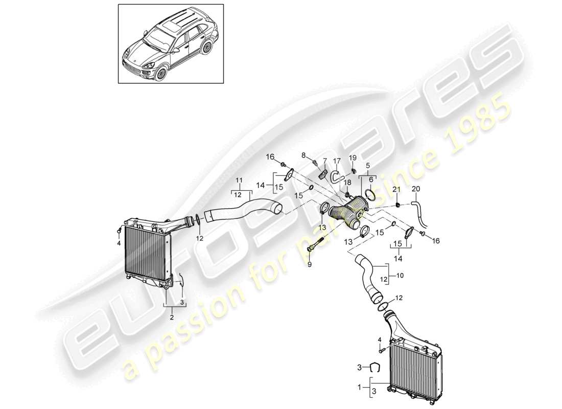 a part diagram from the porsche 2018 (cayenne e2 92a) parts catalogue
