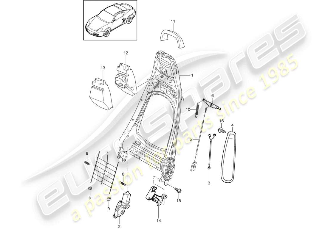 VIEW PARTS DIAGRAMS FROM THE PORSCHE CAYMAN PARTS CATALOGUE a part diagram from the porsche cayman parts catalogue
