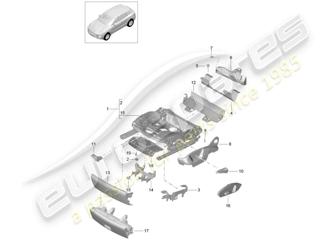 a part diagram from the porsche 2014 (macan) parts catalogue