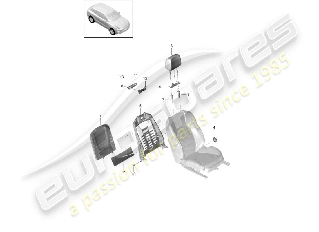 a part diagram from the porsche macan parts catalogue