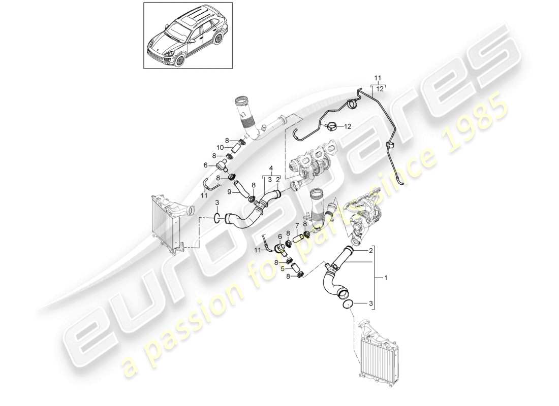 a part diagram from the porsche 2013 (cayenne e2 92a) parts catalogue