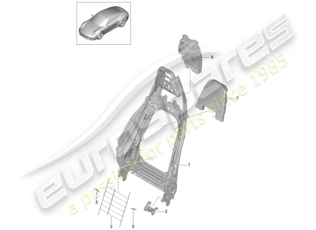 a part diagram from the porsche 991 parts catalogue