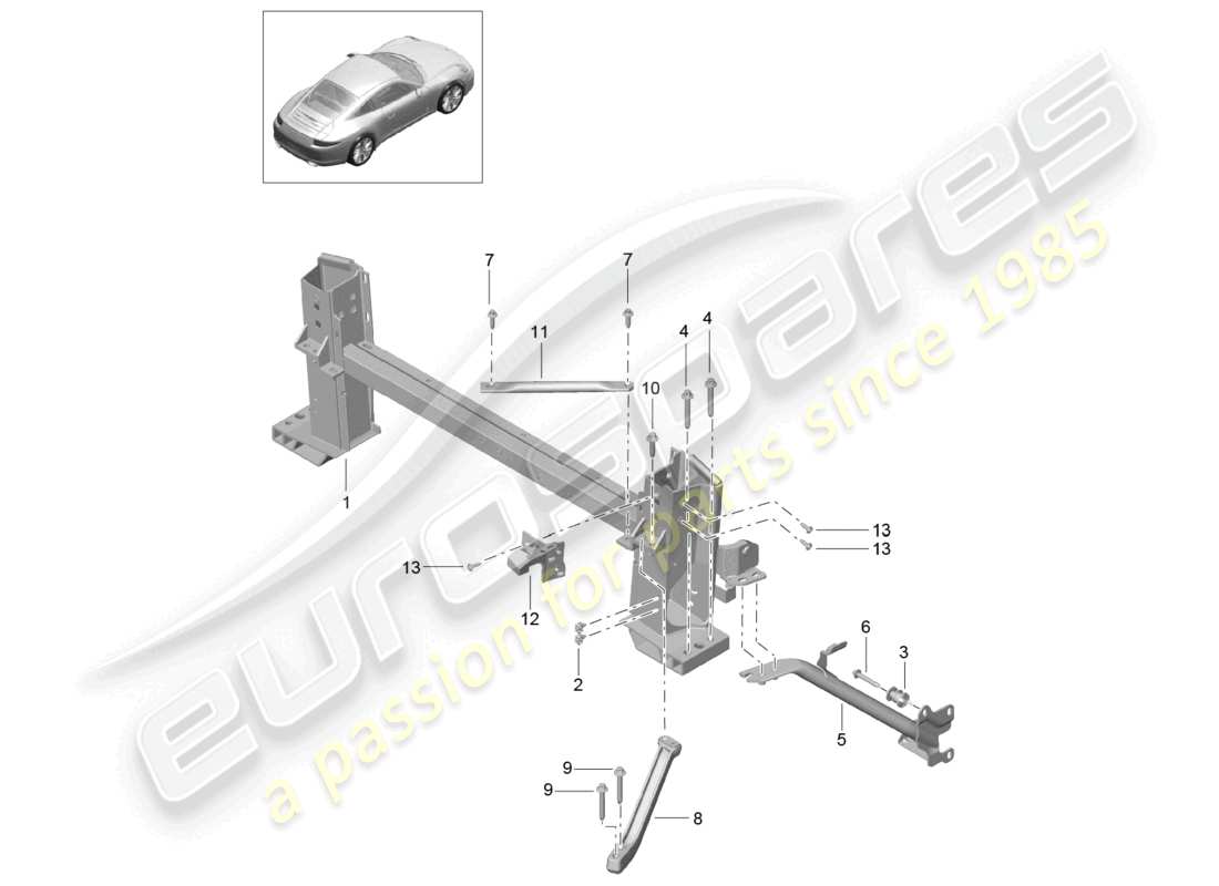 a part diagram from the porsche 2013 (991-1) parts catalogue