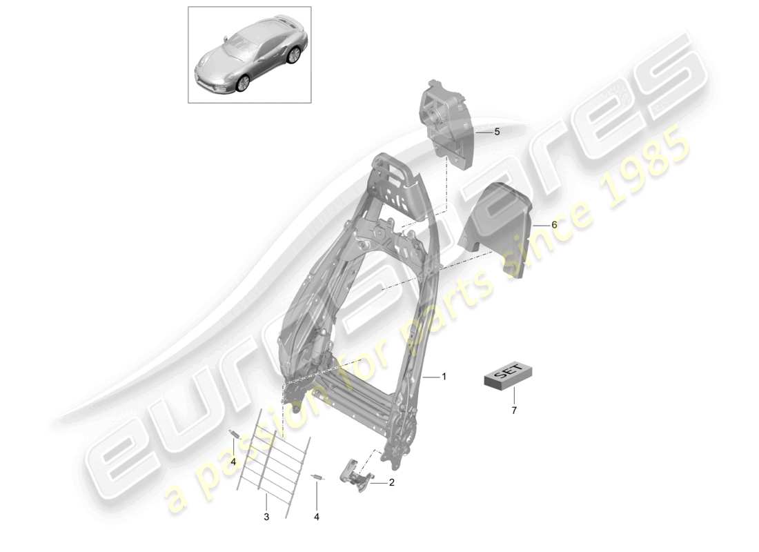 a part diagram from the porsche 991 parts catalogue