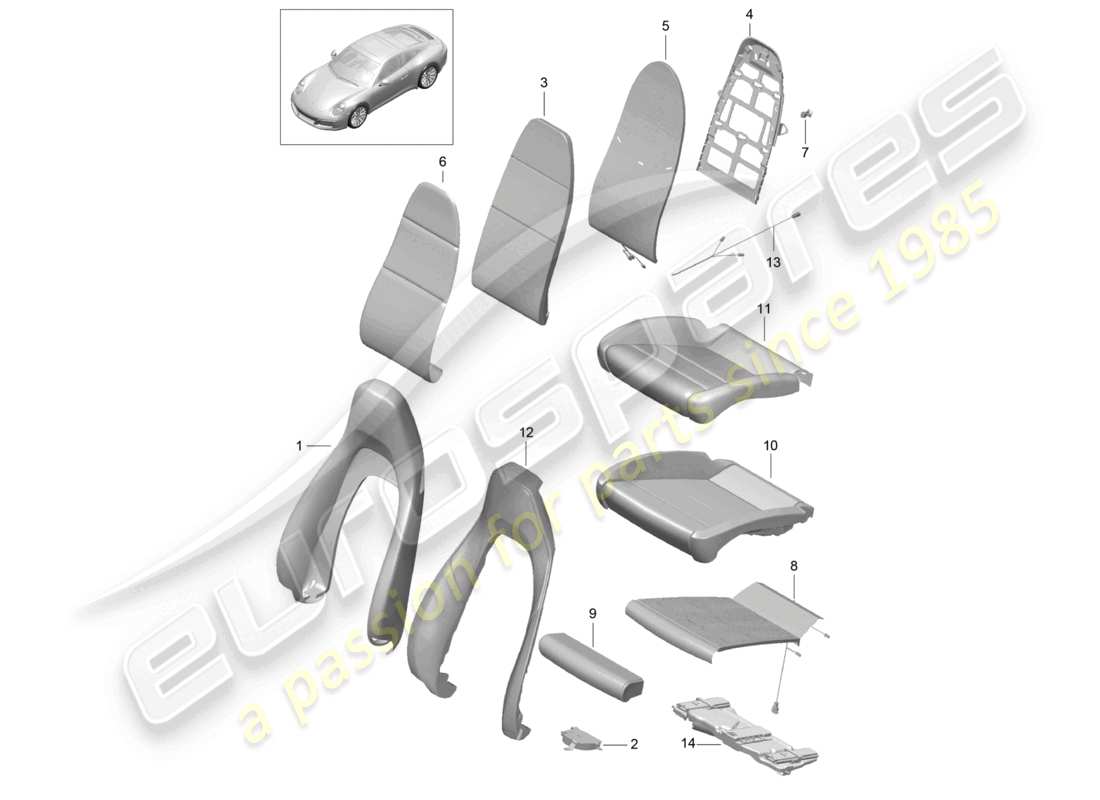 a part diagram from the porsche 991 parts catalogue