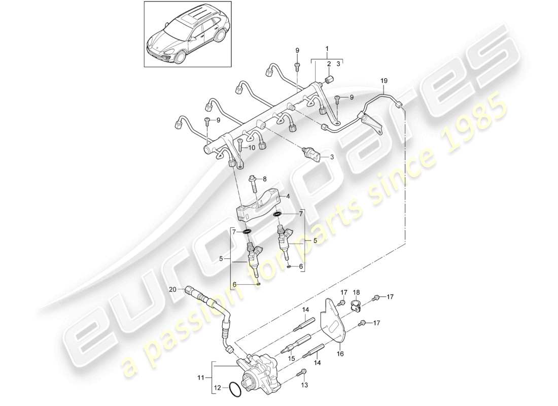 a part diagram from the porsche 2013 (cayenne e2 92a) parts catalogue