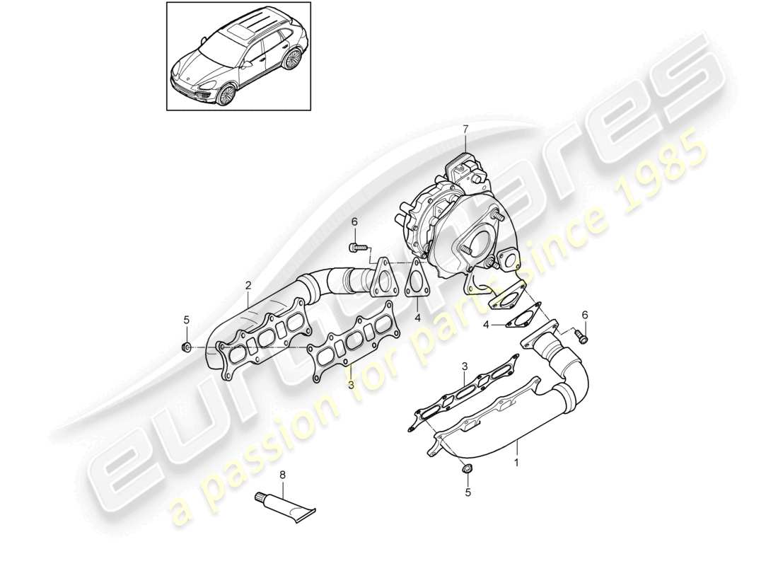 a part diagram from the porsche 2017 (cayenne e2 92a) parts catalogue