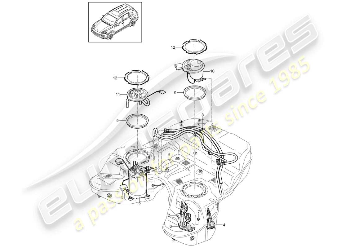 a part diagram from the porsche cayenne parts catalogue