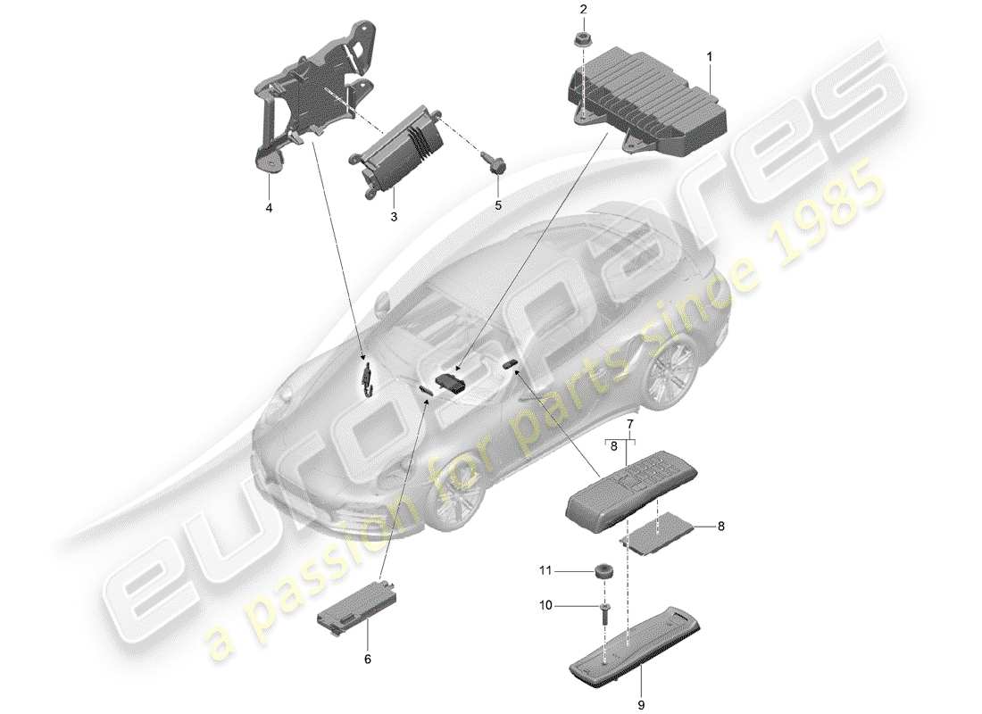 a part diagram from the porsche 2016 (991-1 turbo) parts catalogue