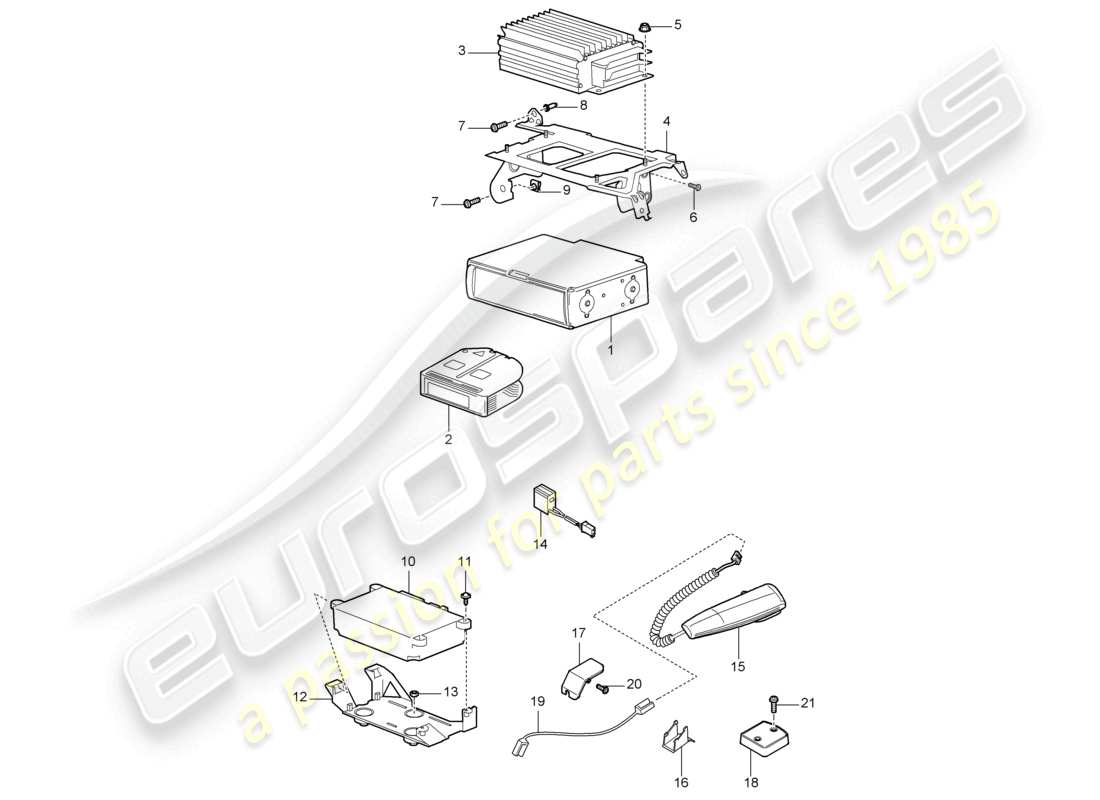 a part diagram from the porsche 2007 (cayenne e1 9pa) parts catalogue