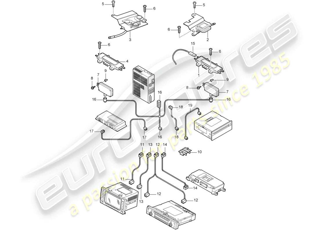 a part diagram from the porsche 2007 (cayenne e1 9pa) parts catalogue