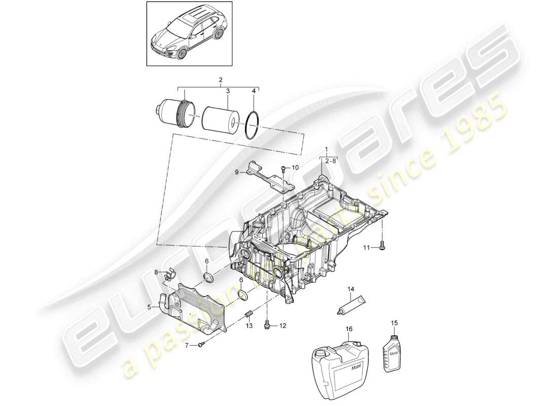 a part diagram from the porsche 2012 (cayenne e2 92a) parts catalogue
