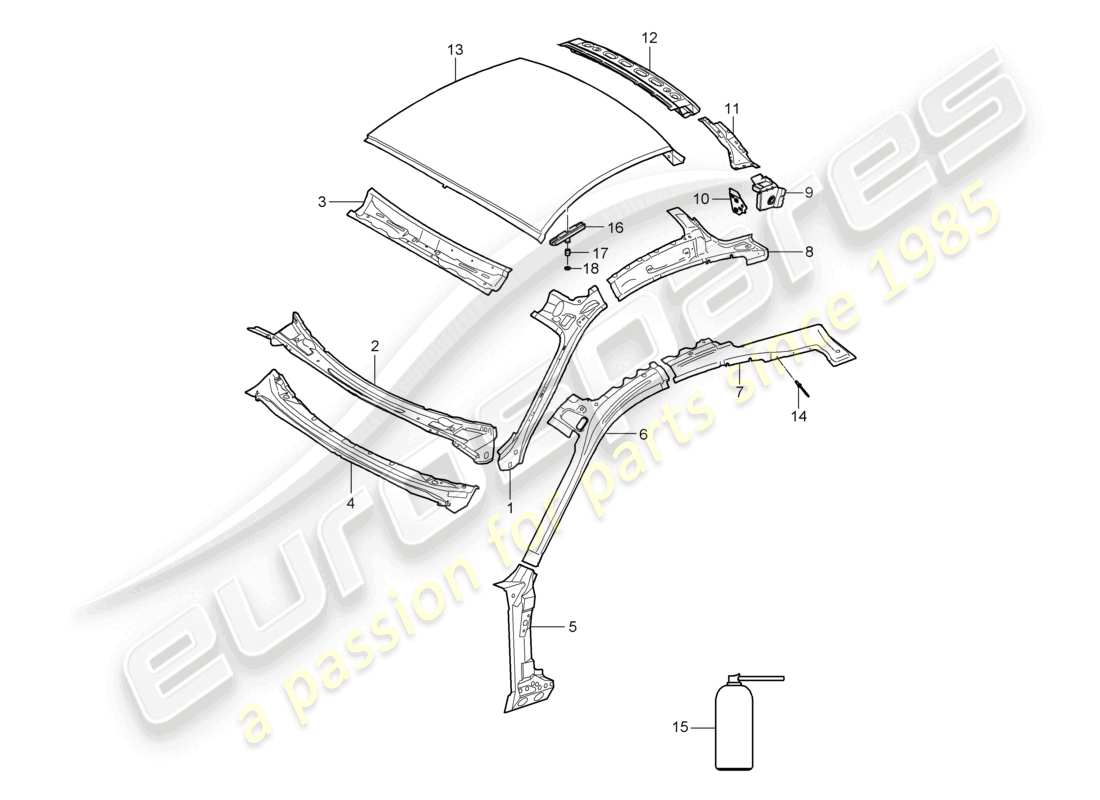 VIEW PARTS DIAGRAMS FROM THE PORSCHE CAYMAN PARTS CATALOGUE a part diagram from the porsche cayman parts catalogue