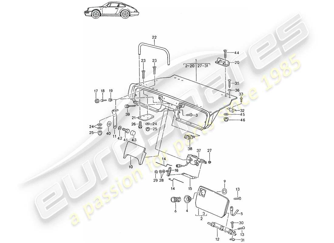 a part diagram from the porsche 1987 (seats for 944/968/911/928) parts catalogue