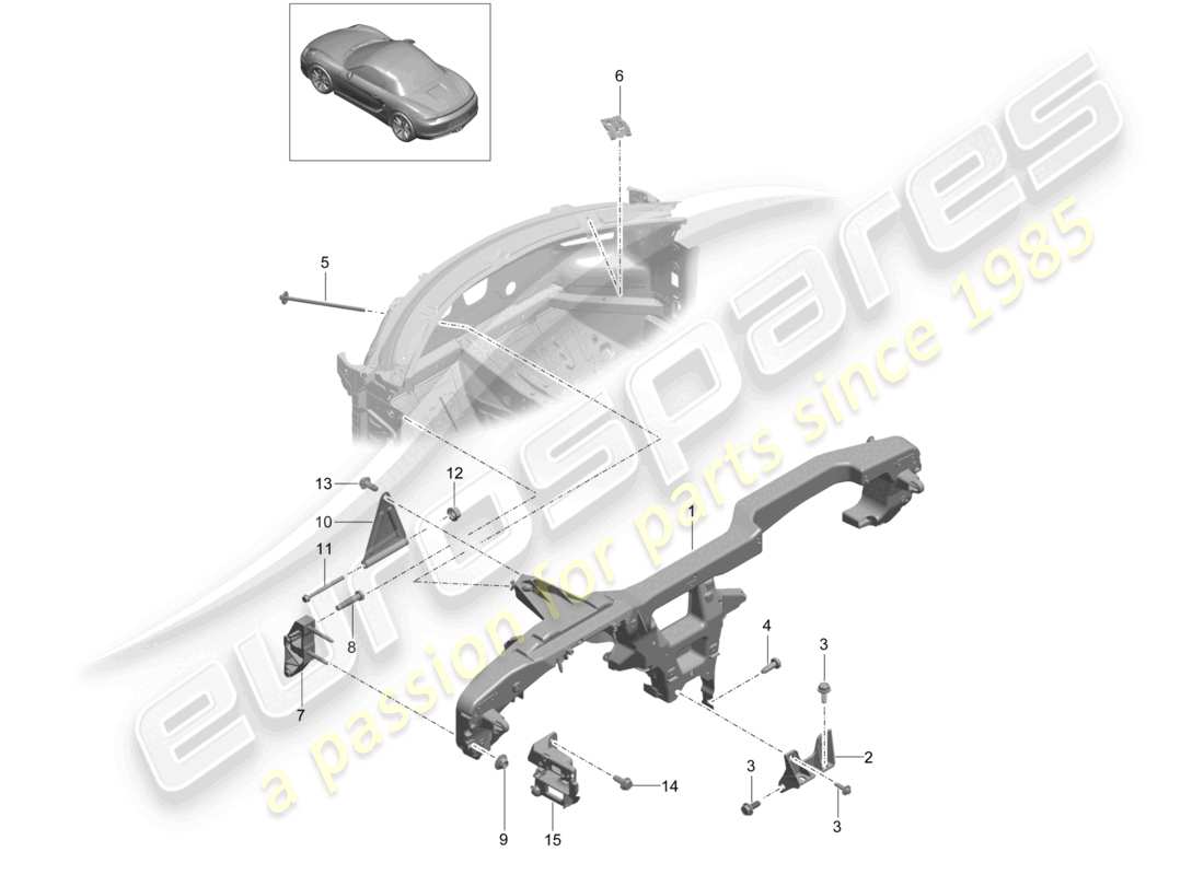 a part diagram from the porsche 2014 (981 boxster) parts catalogue