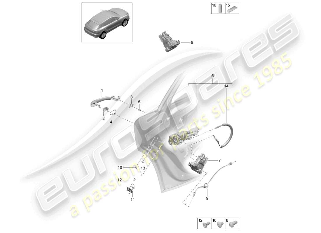 a part diagram from the porsche 2020 (macan) parts catalogue