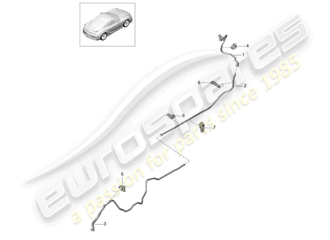 VIEW PARTS DIAGRAMS FROM THE PORSCHE CAYMAN PARTS CATALOGUE a part diagram from the porsche cayman parts catalogue