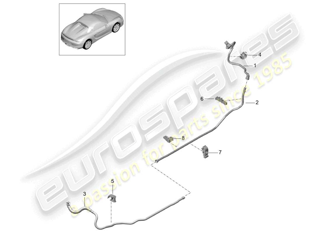 a part diagram from the porsche 2016 (981 boxster spyder) parts catalogue