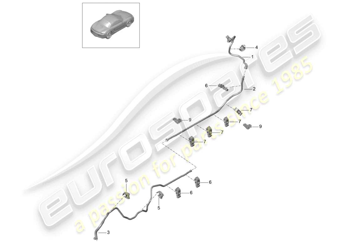 a part diagram from the porsche 2015 (981 boxster) parts catalogue