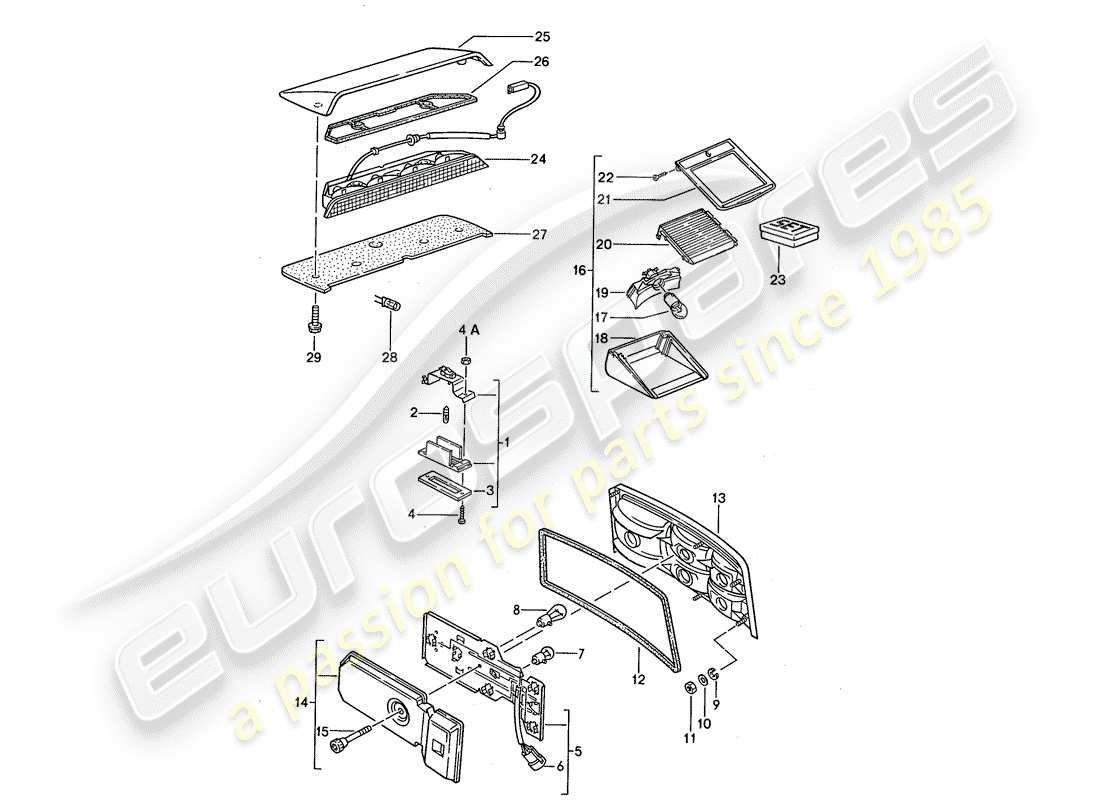 VIEW PARTS DIAGRAMS FROM THE PORSCHE 944 PARTS CATALOGUE a part diagram from the porsche 944 parts catalogue