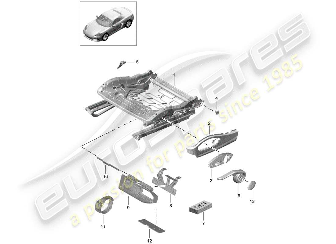 a part diagram from the porsche 2019 (718 boxster) parts catalogue