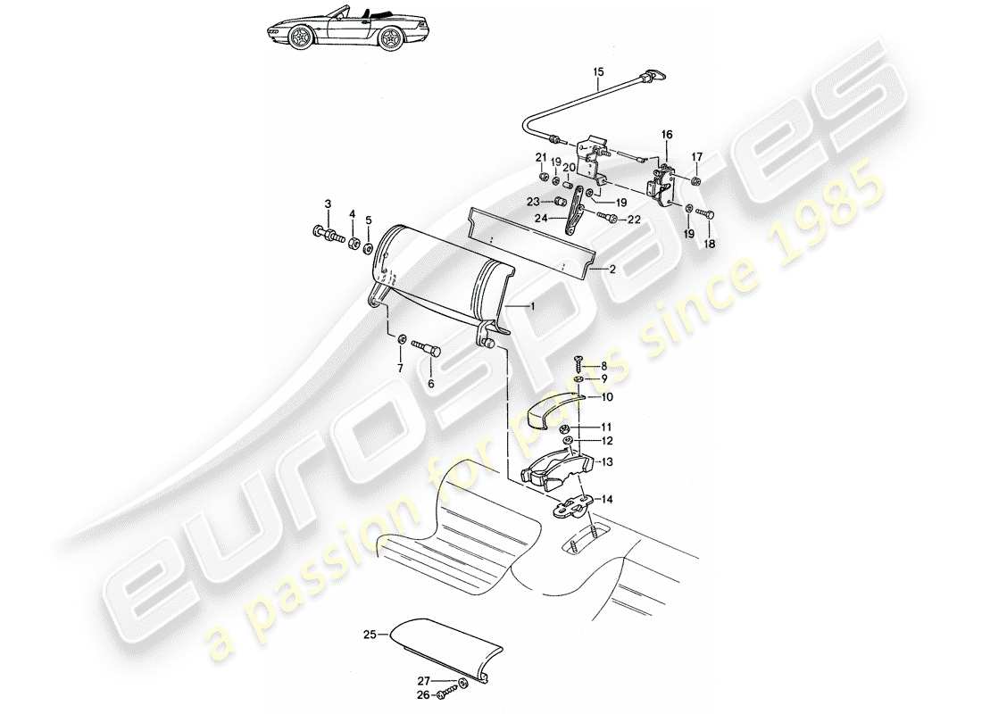a part diagram from the porsche 1986 (seats for 944/968/911/928) parts catalogue