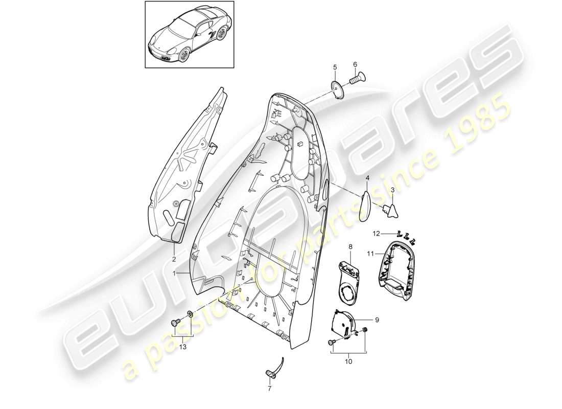 a part diagram from the porsche 2011 (987 cayman) parts catalogue