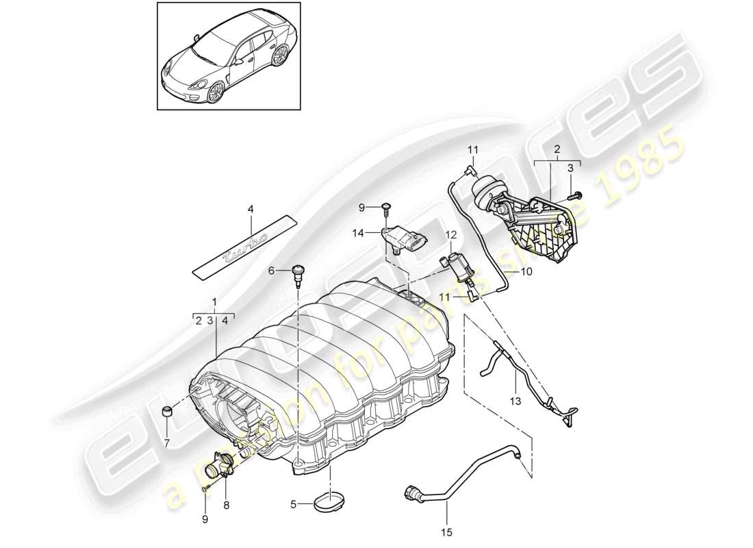 a part diagram from the porsche 2010 (panamera 970) parts catalogue