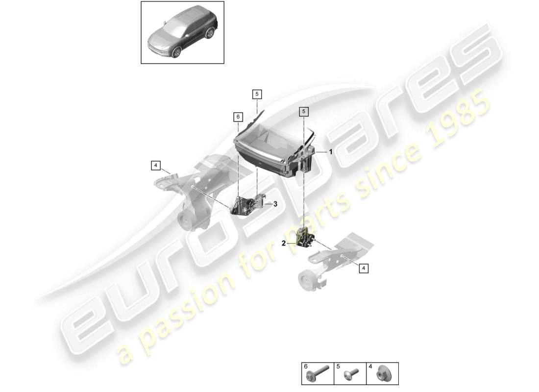 a part diagram from the porsche 2019 (cayenne e3 9ya/9yb) parts catalogue