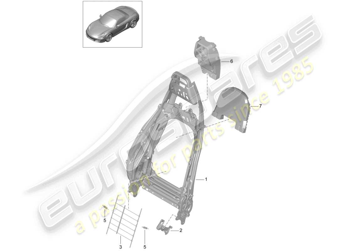 a part diagram from the porsche 2014 (981 boxster) parts catalogue