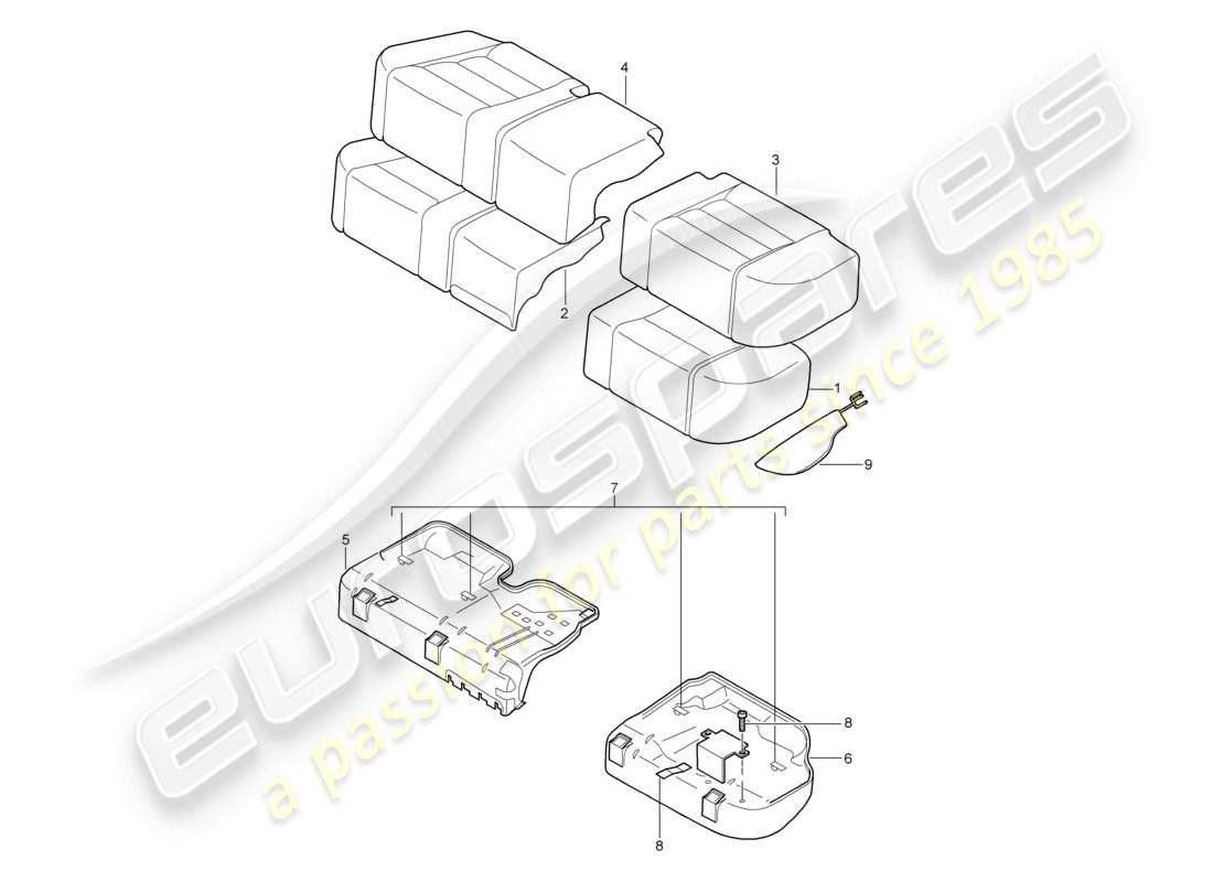 a part diagram from the porsche 2009 (cayenne e1 9pa) parts catalogue