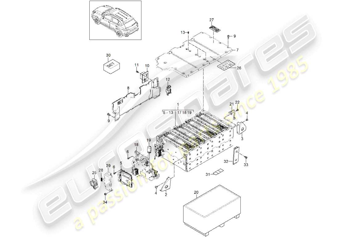 a part diagram from the porsche 2017 (cayenne e2 92a) parts catalogue