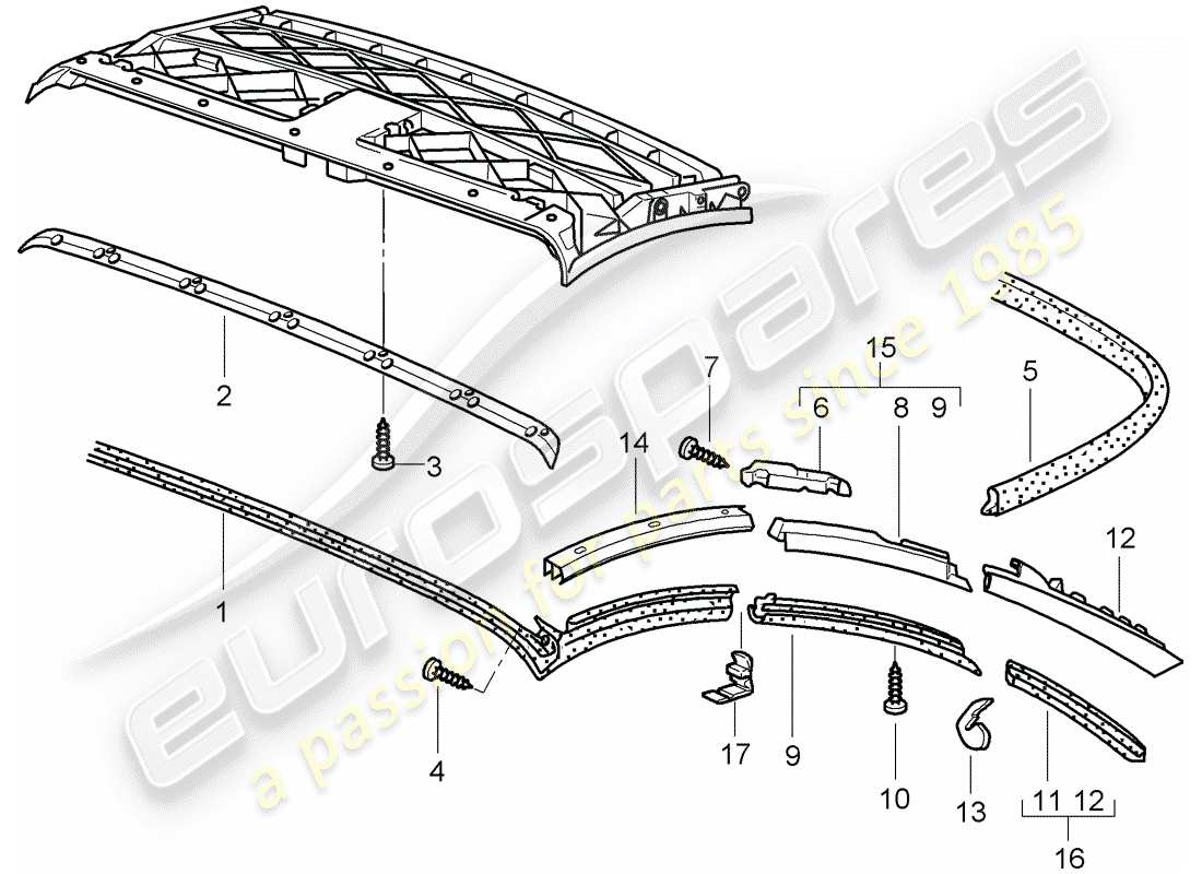 a part diagram from the porsche 996 parts catalogue