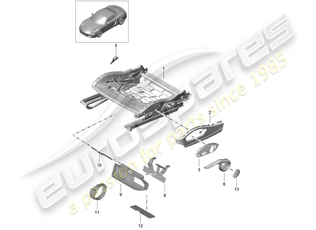 a part diagram from the porsche 2013 (981 boxster) parts catalogue
