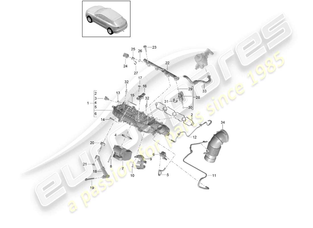 a part diagram from the porsche macan parts catalogue