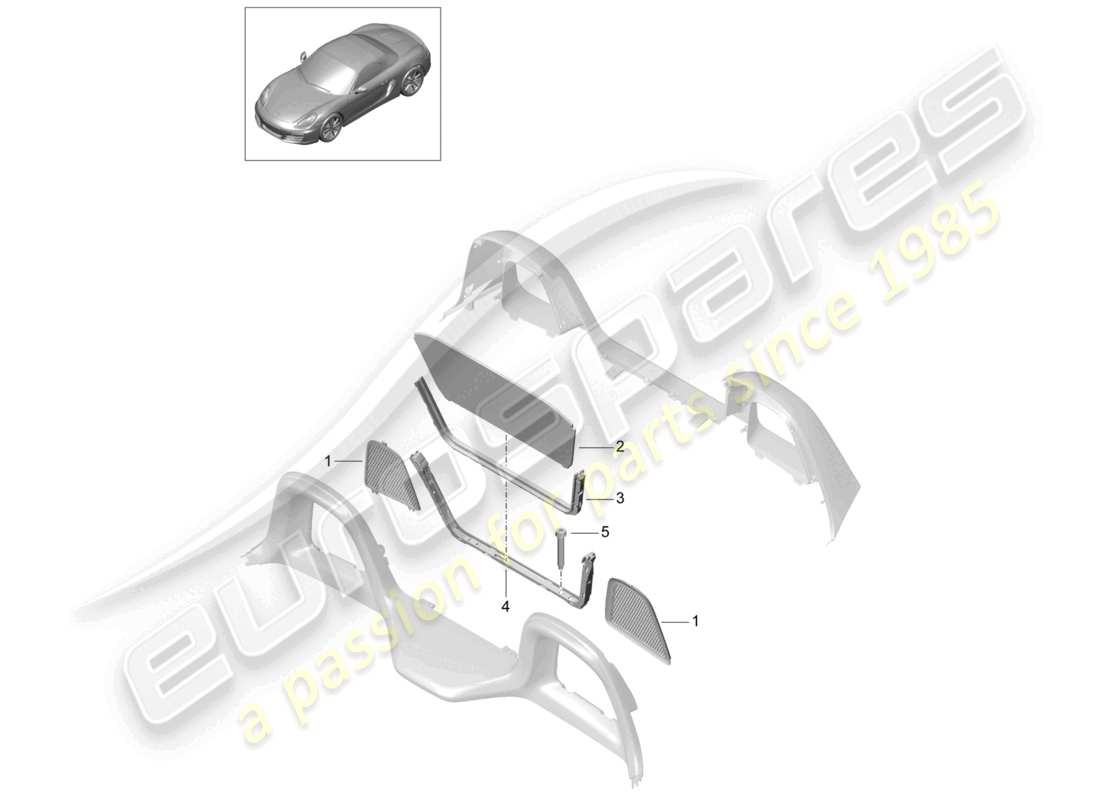 a part diagram from the porsche 2015 (981 boxster) parts catalogue