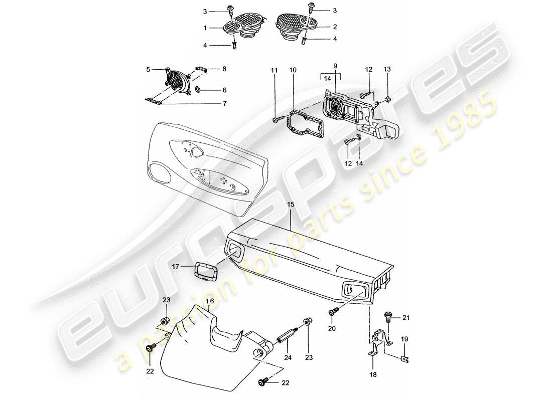 a part diagram from the porsche 1998 (996) parts catalogue